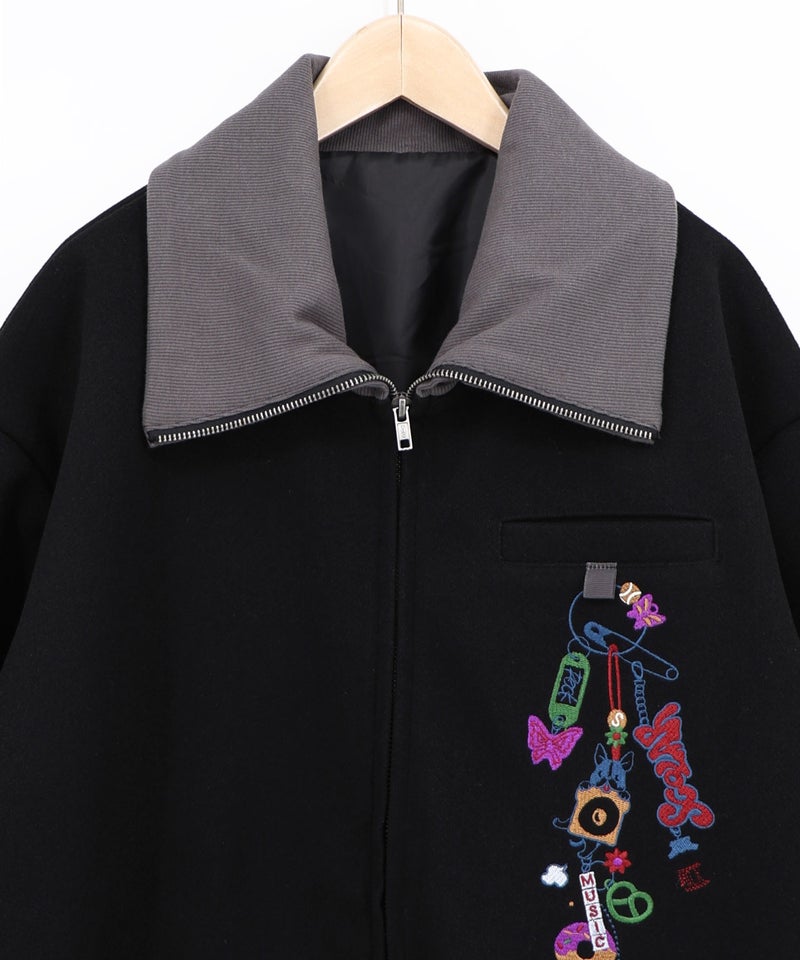 キーボルダーじゃら付け刺繍 メルトンコート-13