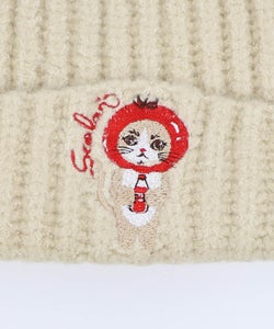 トマトにゃんこ刺繍 ニット帽-6