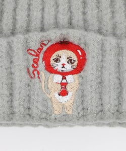 トマトにゃんこ刺繍 ニット帽-8
