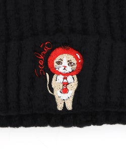 トマトにゃんこ刺繍 ニット帽-10