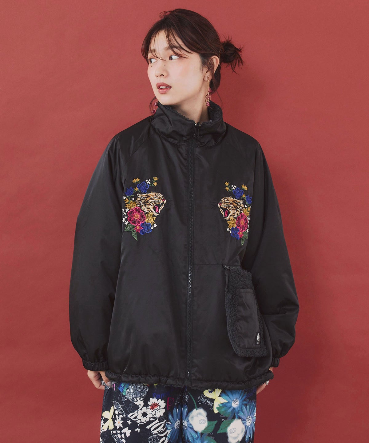 ポシェット付き POPアップリケ刺繍ジャケット-3