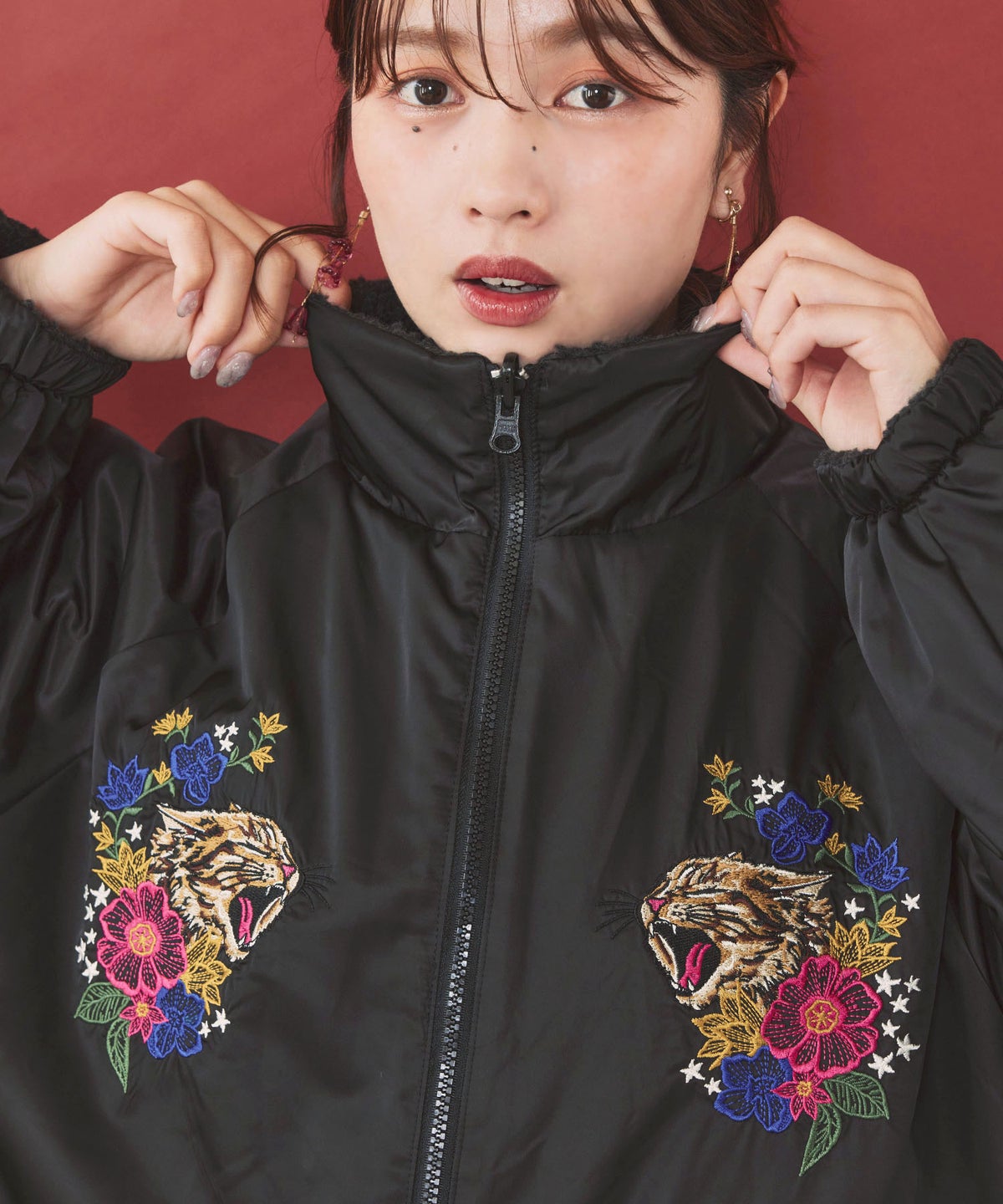 ポシェット付き POPアップリケ刺繍ジャケット-6