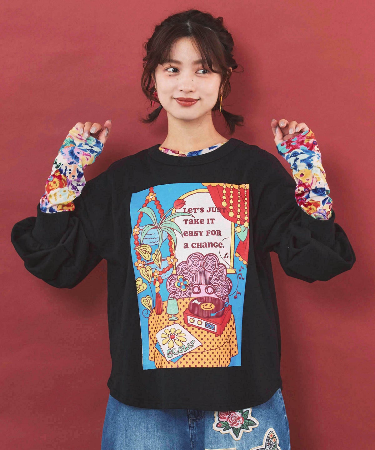 3柄展開 吸湿発熱素材 ロングスリーブTシャツ-2