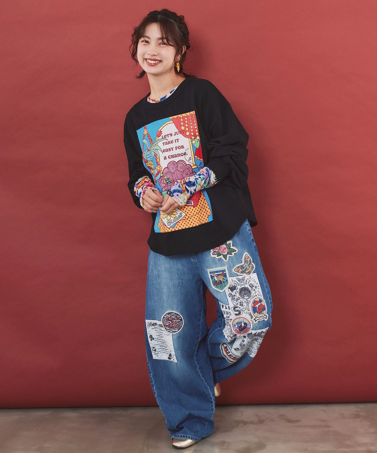 3柄展開 吸湿発熱素材 ロングスリーブTシャツ-3