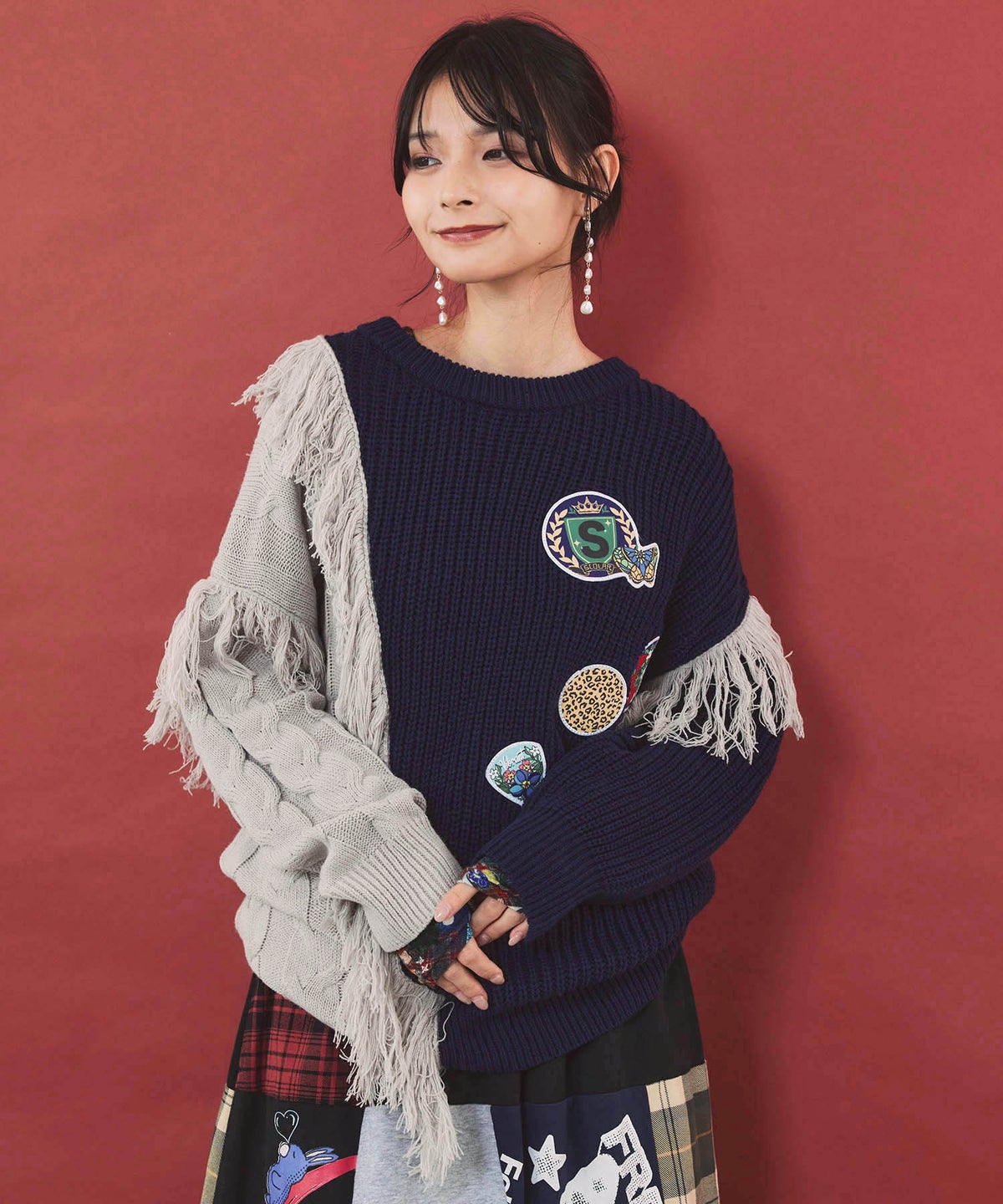 3柄展開 吸湿発熱素材 ロングスリーブTシャツ-5