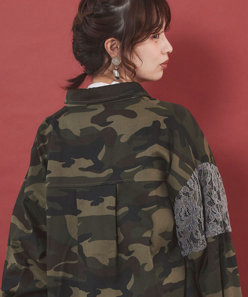 ストライプorデニムor迷彩 POPロゴシャツ-9