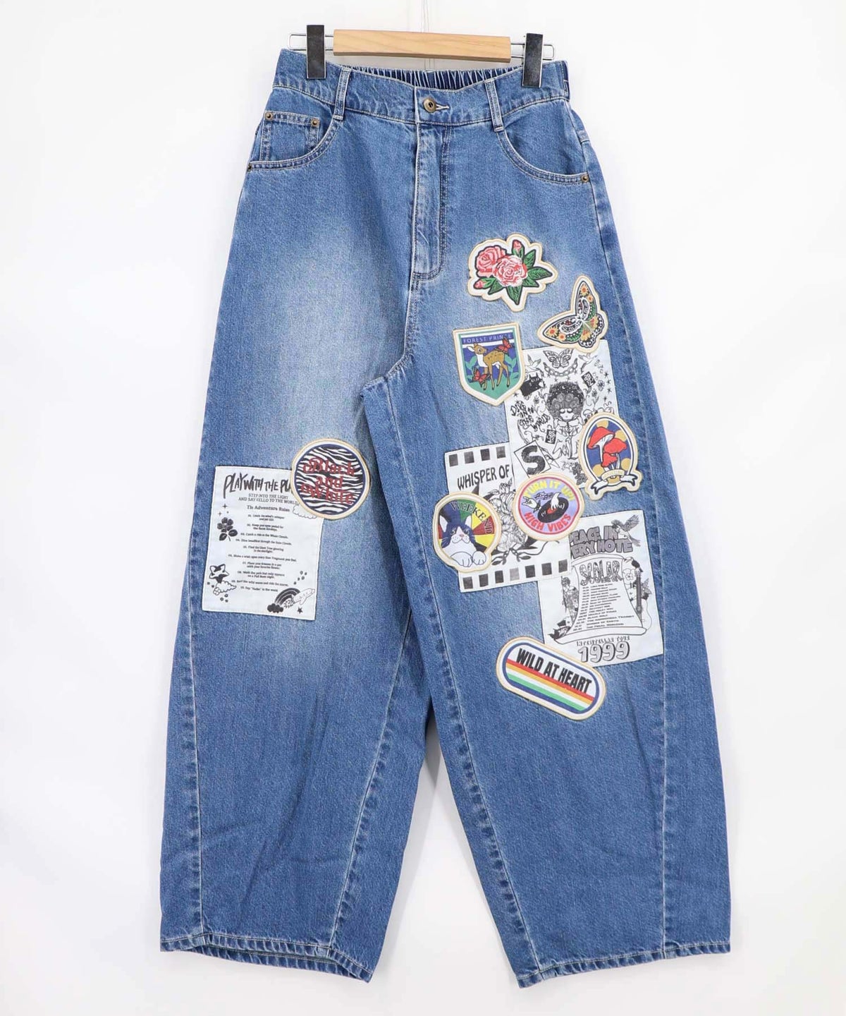 アップリケ刺繍デニムパンツ-12