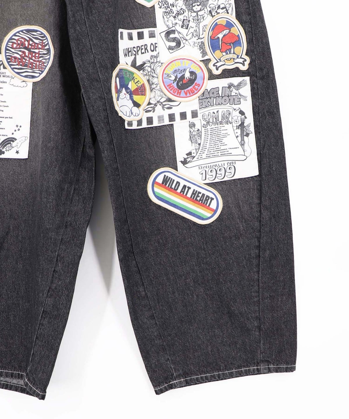 アップリケ刺繍デニムパンツ-18